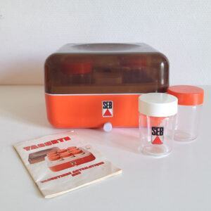 Yaourtière SEB orange 70s - 8 pots vintage