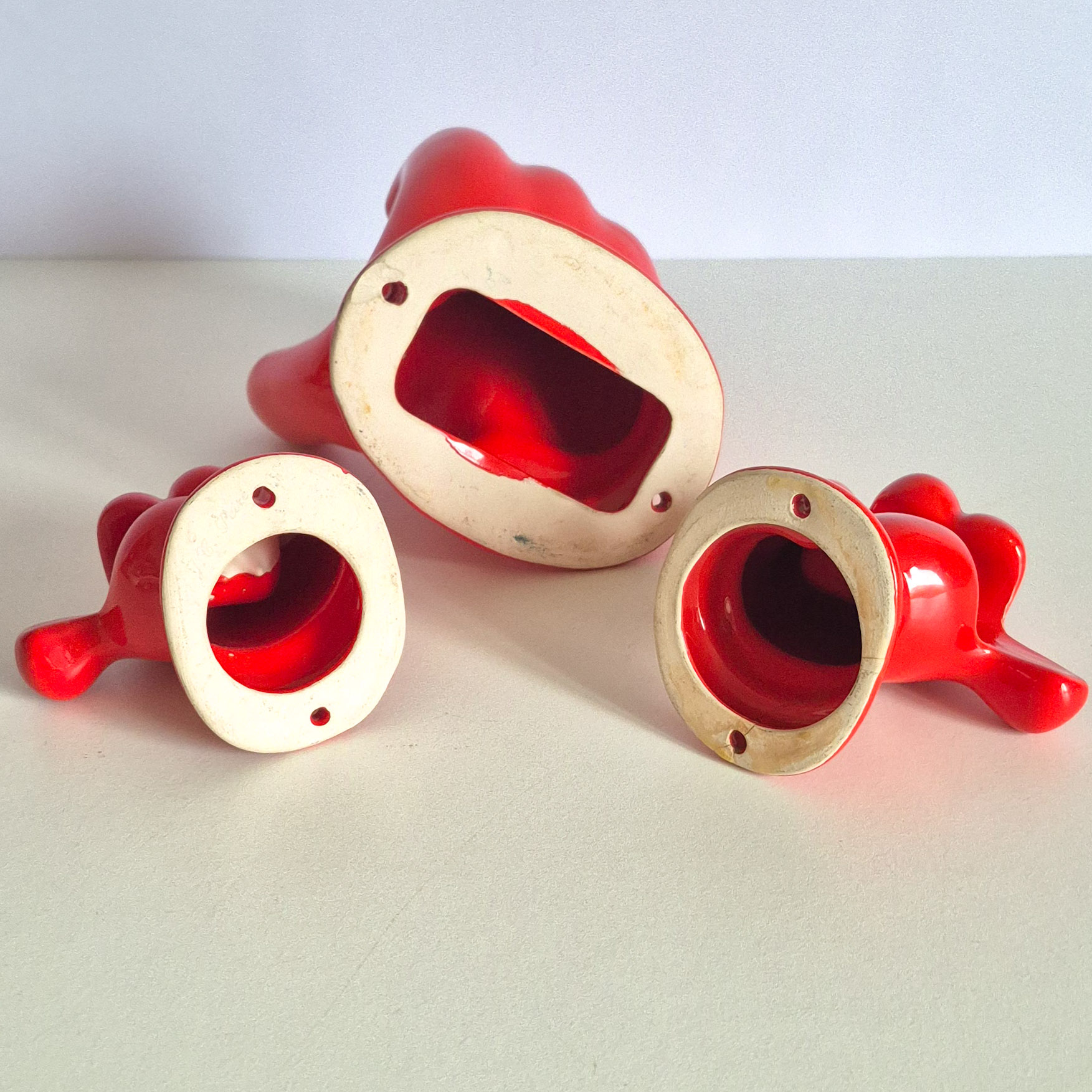 Ensemble main céramique rouge design Jean Claude Peiré – Image 2