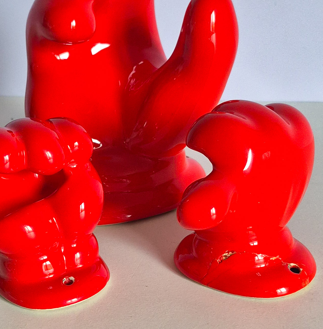 Ensemble main céramique rouge design Jean Claude Peiré – Image 6