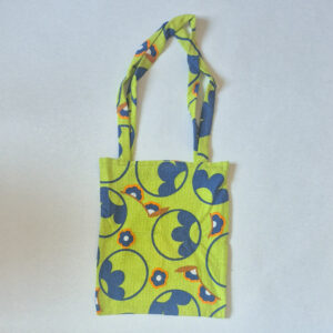 Sac / cabas vert à fleurs tissus éponge vintage