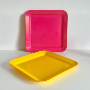 Grand plateau de service rose ou  jaune