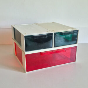 Bloc de bureau modulable Color-Block 3 tiroirs vintage