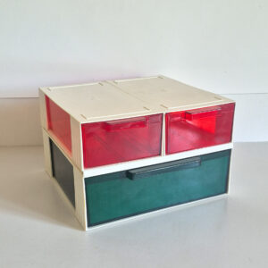 Bloc de bureau modulable Color-Block 3 tiroirs vintage