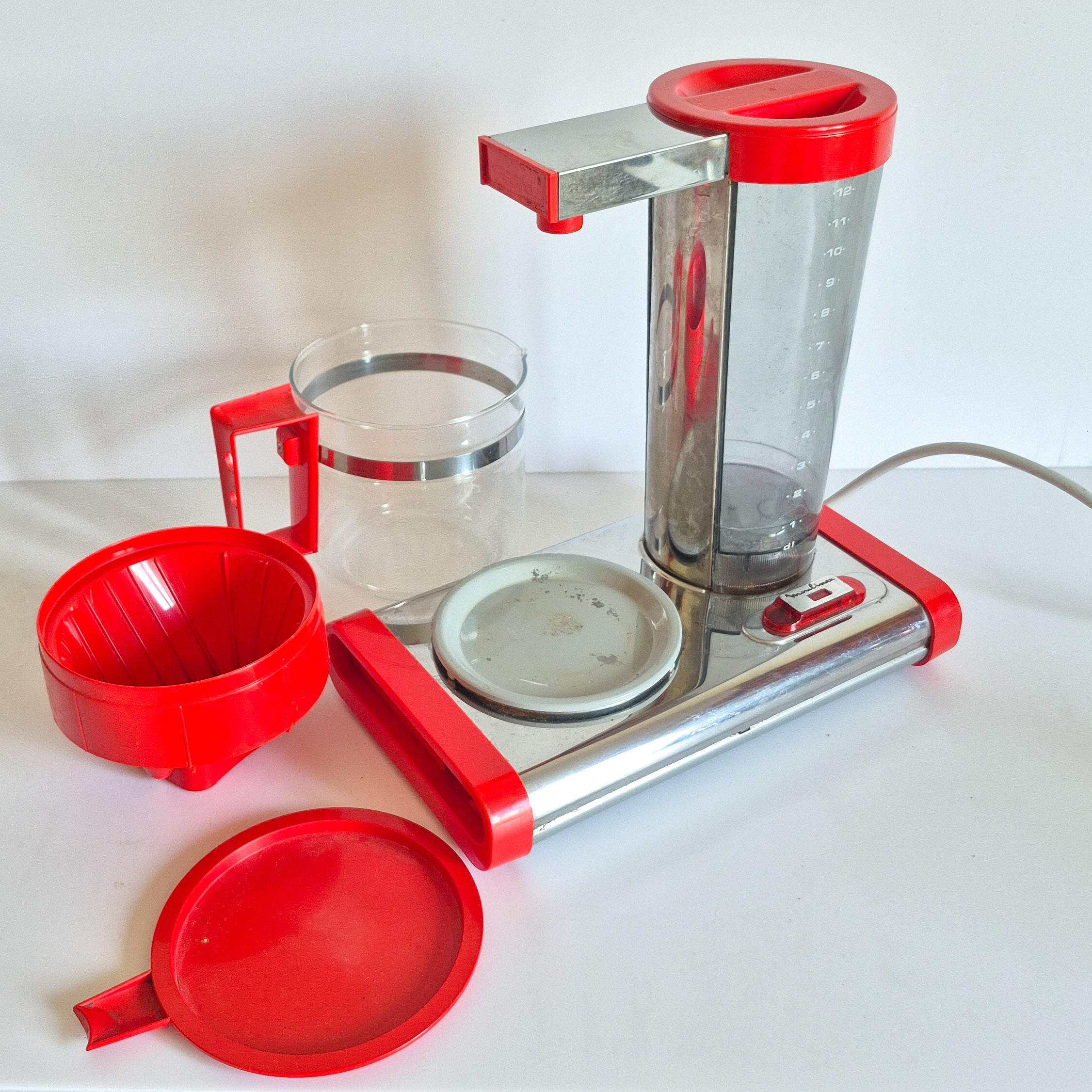 Cafetière électrique Moulinex rouge vintage – Image 4
