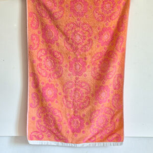 Serviette de toilette - fleurs orange et rose vintage